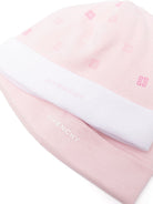 Cappello per neonata Givenchy Kids rosa con stampa (set di 2) - Rubino Kids