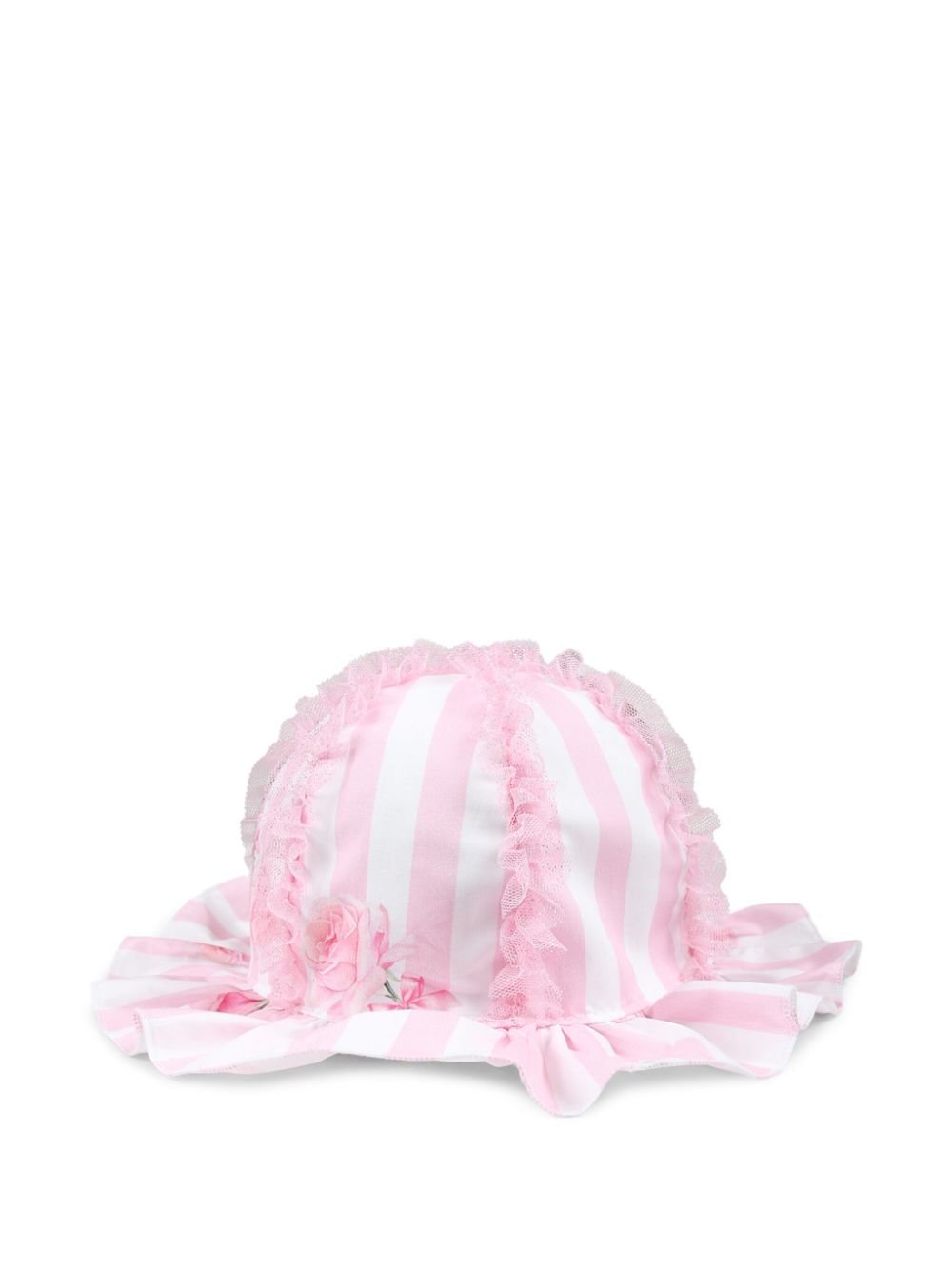 Cappello per neonata Monnalisa rosa modello bucket a righe - Rubino Kids