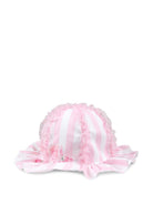 Cappello per neonata Monnalisa rosa modello bucket a righe - Rubino Kids