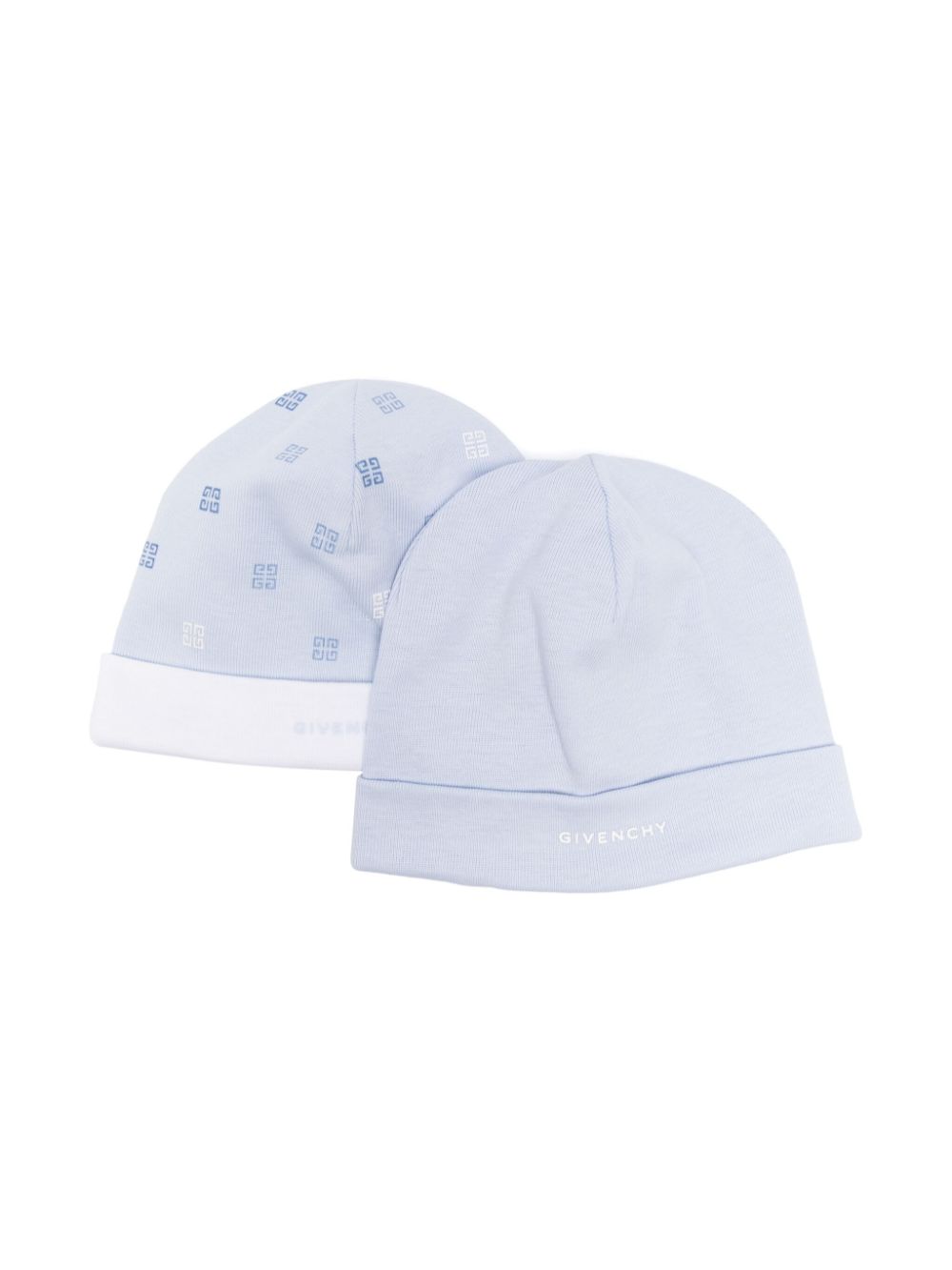 Cappello per neonato Givenchy Kids azzurro con stampa (set di 2) - Rubino Kids