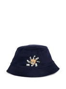 Cappello per neonato Moschino Kids blu con stampa Teddy Bear - Rubino Kids