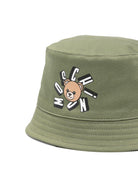Cappello per neonato Moschino Kids verde con stampa Teddy Bear - Rubino Kids