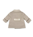 Cappotto a doppiopetto per neonata La Stupenderia beige con colletto classico - Rubino Kids