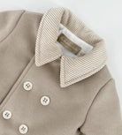 Cappotto a doppiopetto per neonata La Stupenderia beige con colletto classico - Rubino Kids