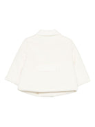 Cappotto a doppiopetto per neonata La Stupenderia bianco con colletto classico - Rubino Kids