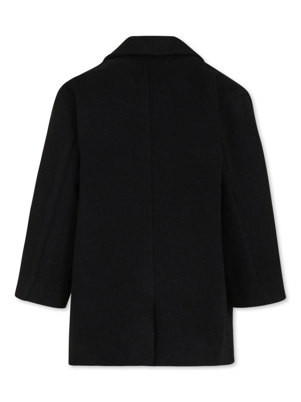 Cappotto con applicazione per bambino MSGM Kids nero con revers a punta - Rubino Kids