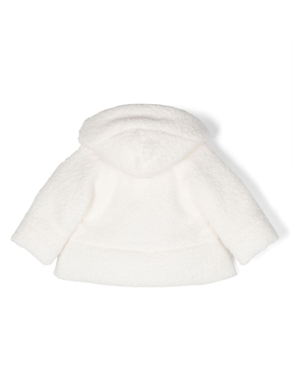 Cappotto con cappuccio per neonata La Stupenderia bianco con orlo dritto - Rubino Kids