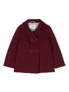 Cappotto con chiusura doppiopetto per bambina Il Gufo rosso con revers classici - Rubino Kids