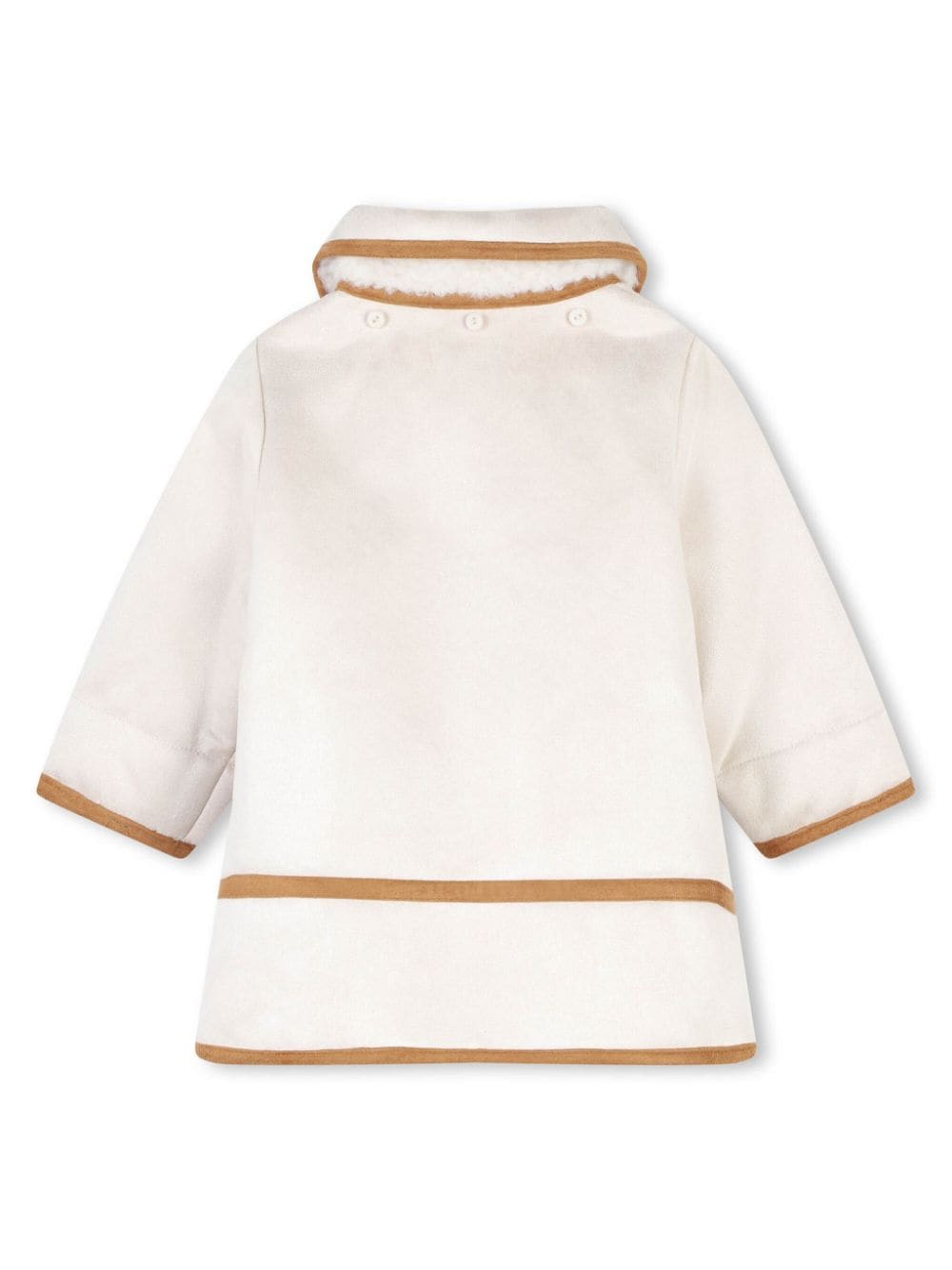 Cappotto con fodera in finto shearling per neonato Chloé Kids bianco con cappuccio - Rubino Kids