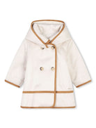 Cappotto con fodera in finto shearling per neonato Chloé Kids bianco con cappuccio - Rubino Kids