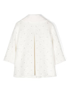 Cappotto con strass per neonato Monnalisa bianco con colletto rotondo - Rubino Kids