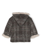 Cappotto in finto shearling a quadri - Rubino Kids