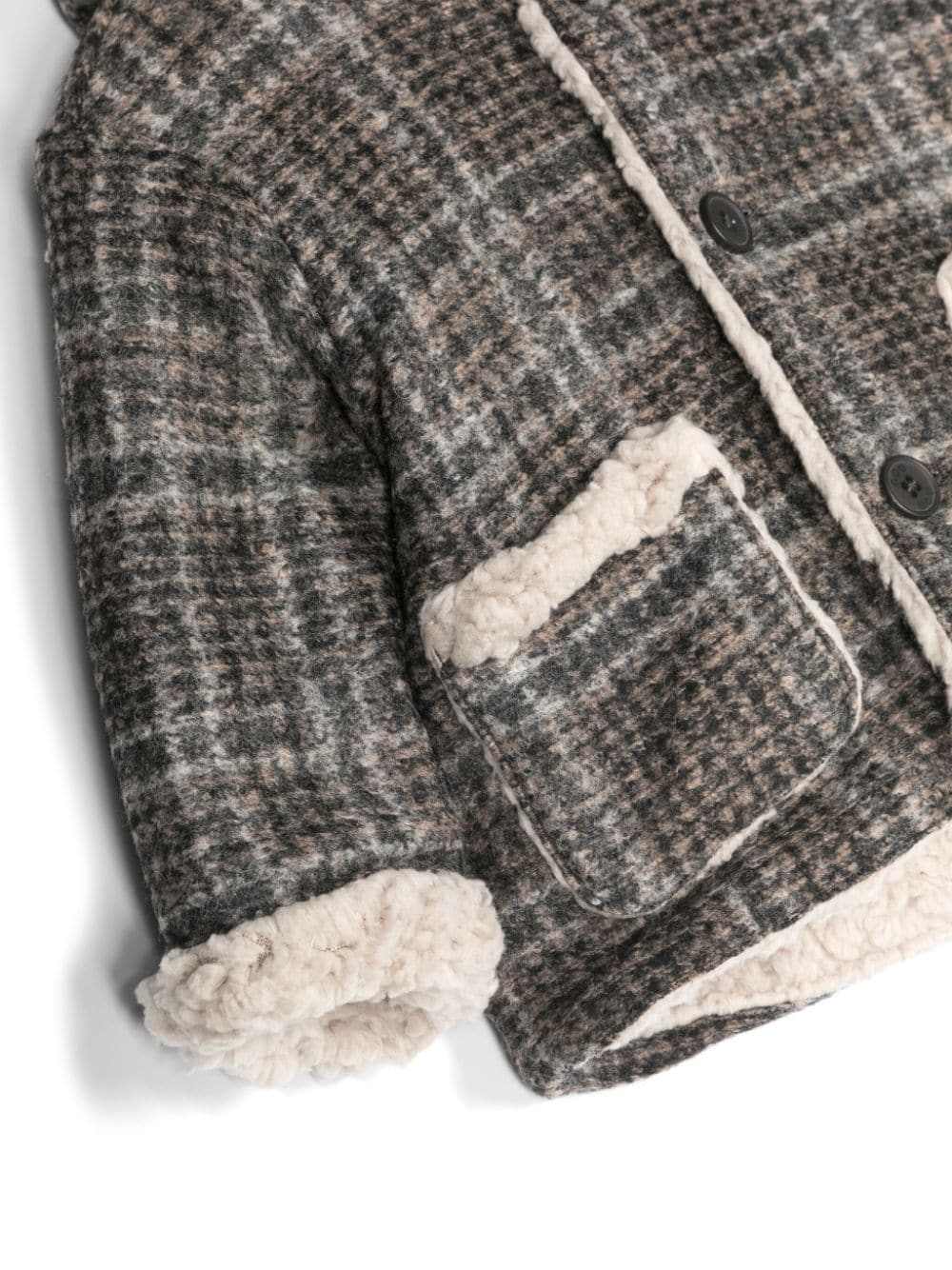 Cappotto in finto shearling a quadri - Rubino Kids