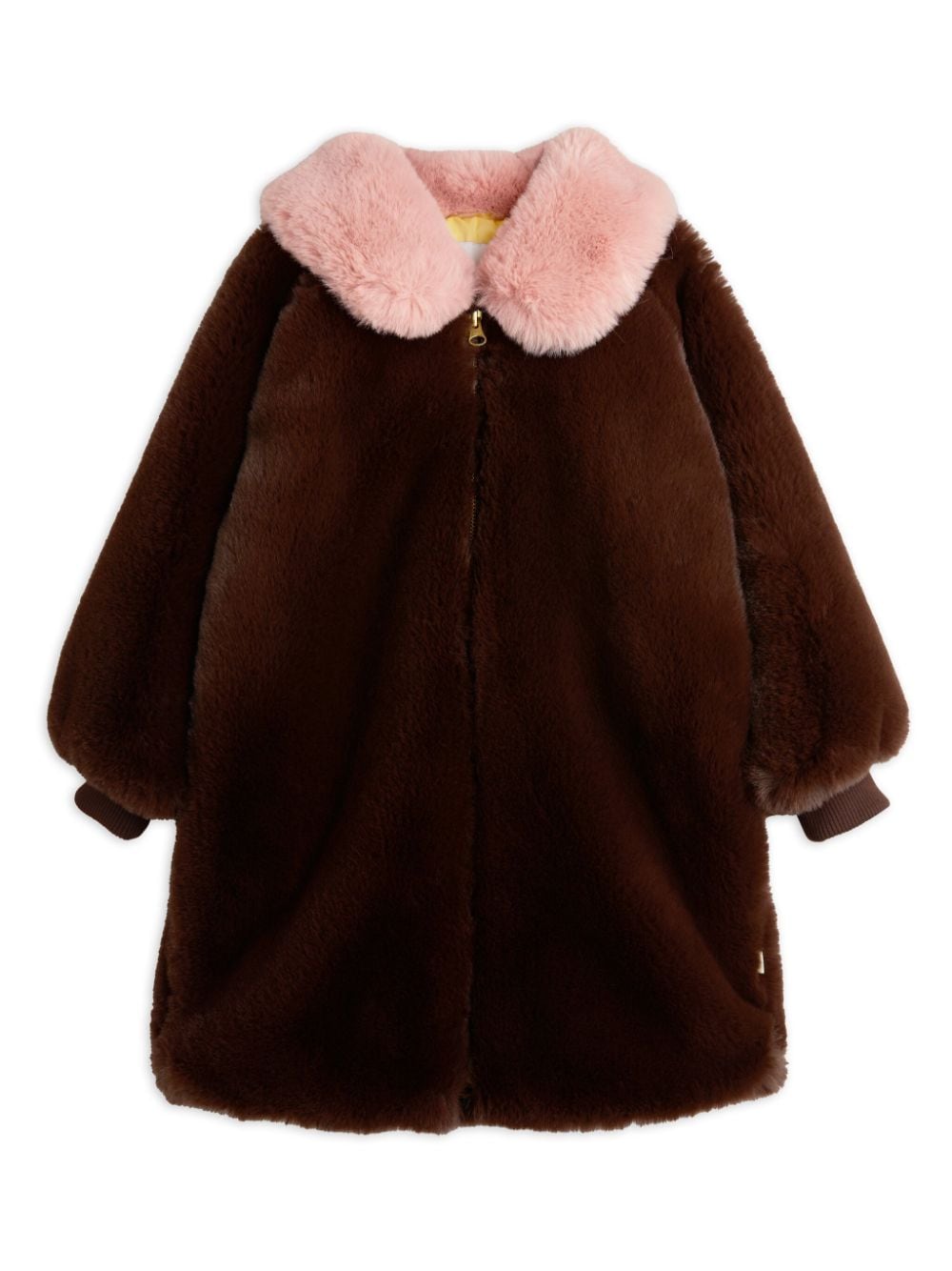 Cappotto marrone per bambina in pelliccia sintetica Mini Rodini - Rubino Kids