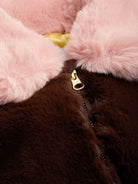 Cappotto marrone per bambina in pelliccia sintetica Mini Rodini - Rubino Kids