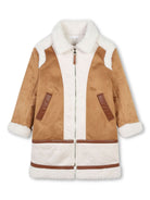 Cappotto per bambina Chloé Kids marrone in pelle scamosciata - Rubino Kids