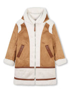 Cappotto per bambina Chloé Kids marrone in pelle scamosciata - Rubino Kids