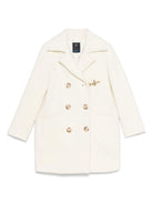 Cappotto per bambina Fay Kids bianco con chiusura doppiopetto e moschettone - Rubino Kids