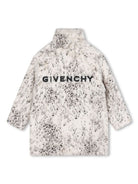 Cappotto per bambina Givenchy Kids bianco in finta pelliccia con stampa leopardo - Rubino Kids