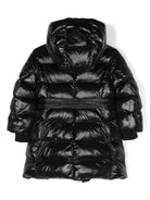 Cappotto per bambina Monnalisa nero con cintura - Rubino Kids