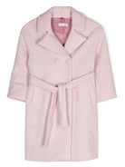 Cappotto per bambina Monnalisa rosa con strass - Rubino Kids