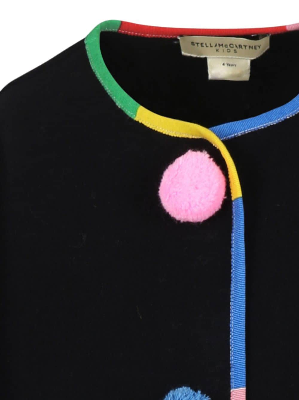 Cappotto per bambina Stella McCartney Kids nero con pompon - Rubino Kids