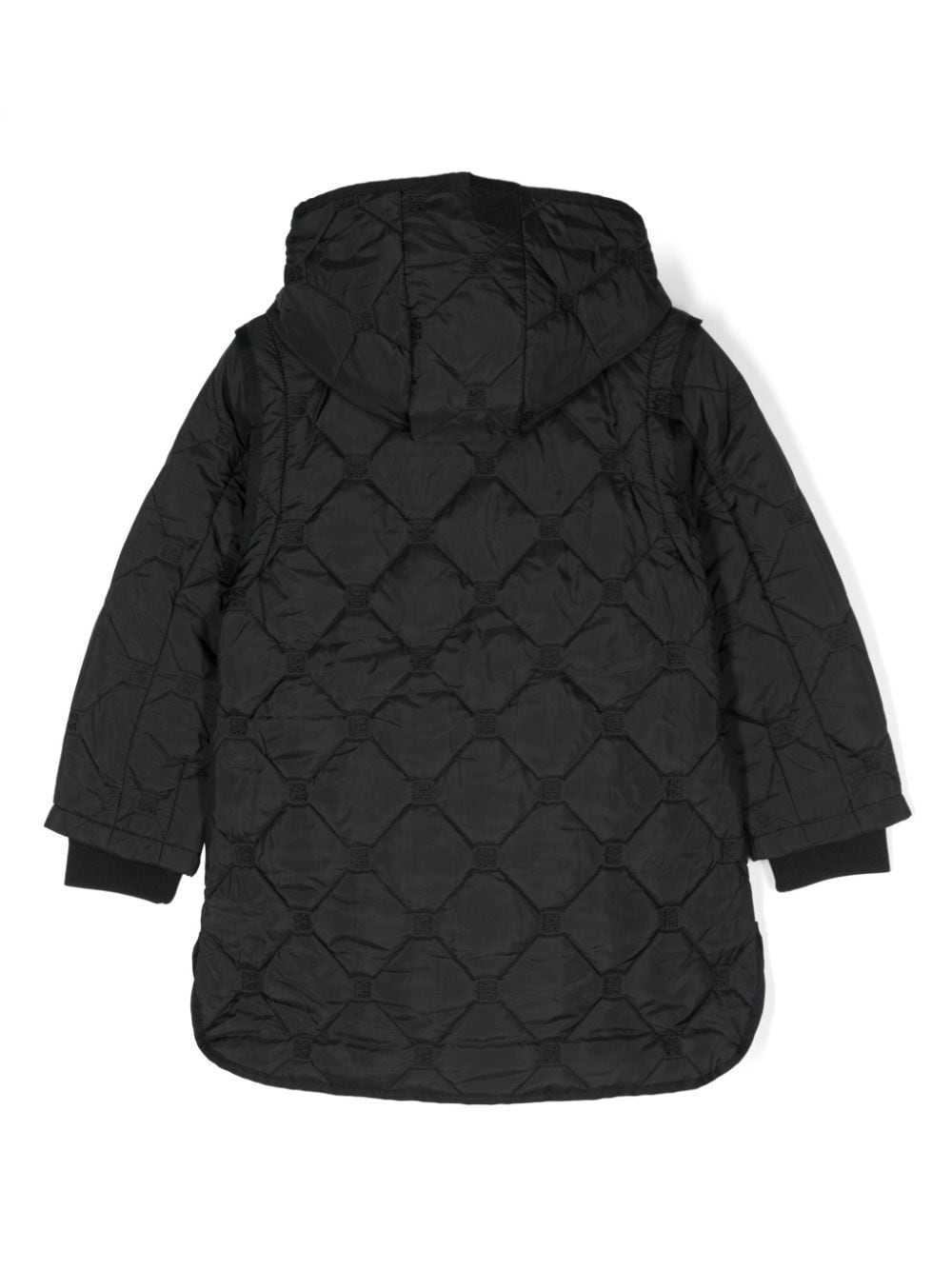 Cappotto per bambino Givenchy Kids nero con motivo 4G e design trapuntato - Rubino Kids