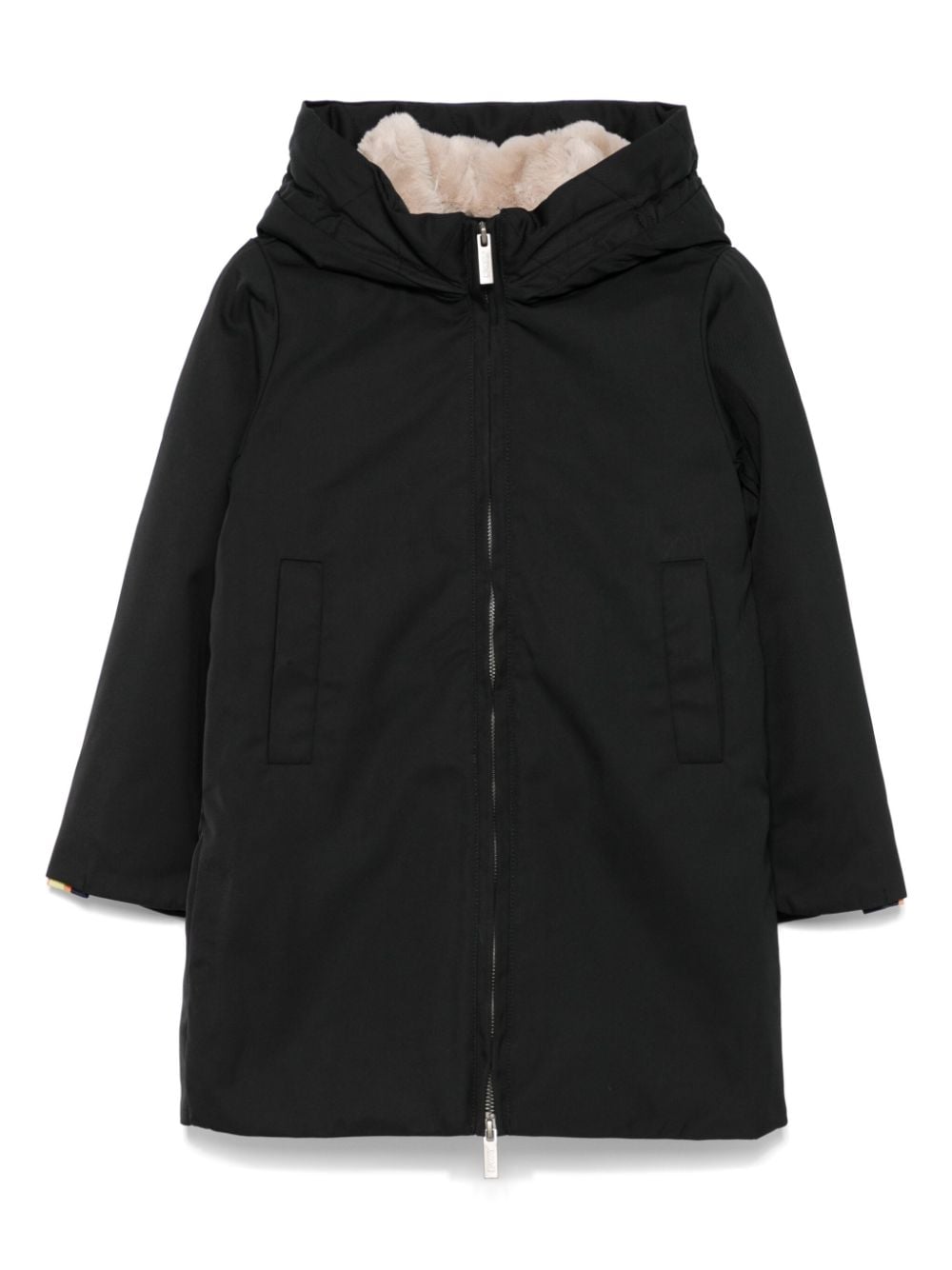 Cappotto per bambino K - Way Kids Olly nero in pelliccia sintetica - Rubino Kids