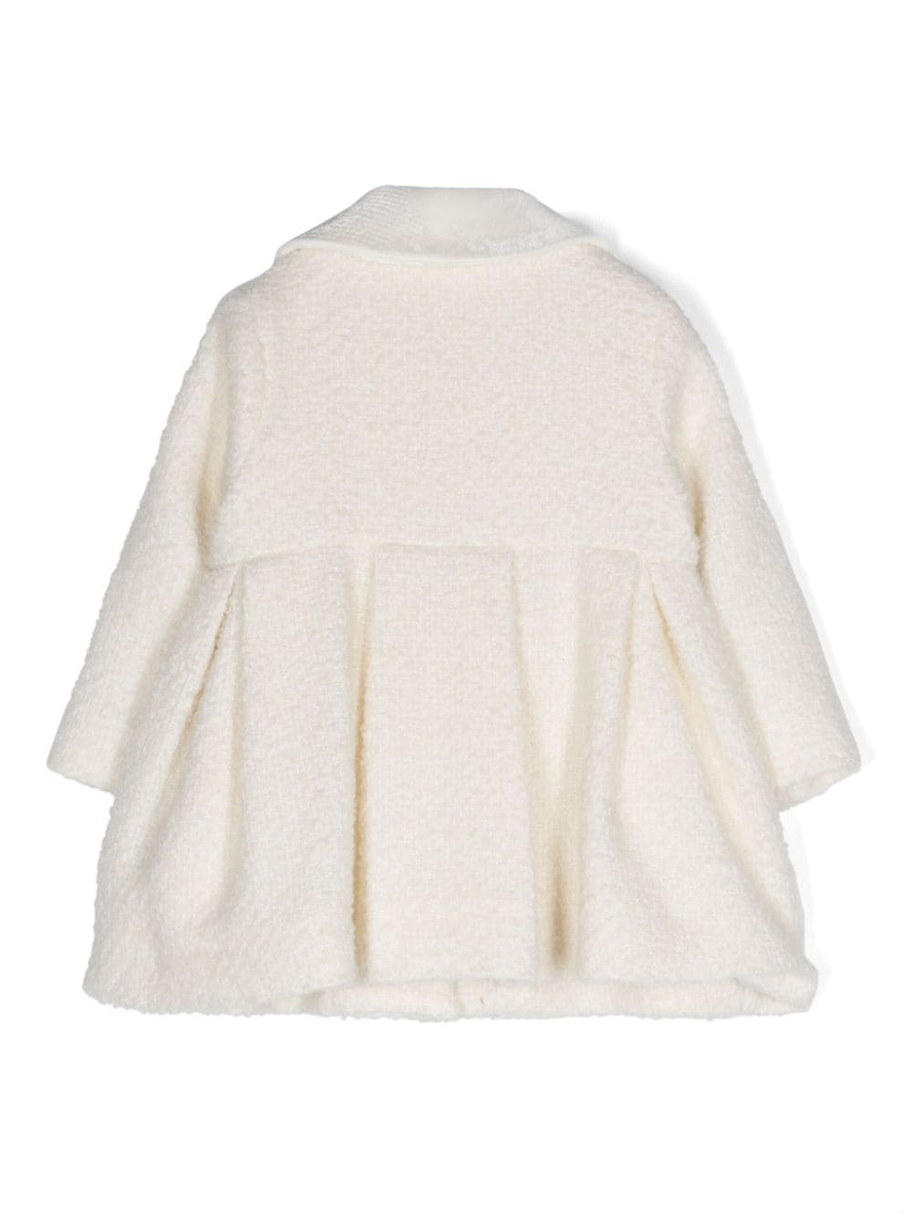 Cappotto per neonata Monnalisa bianco svasato con targhetta logo - Rubino Kids