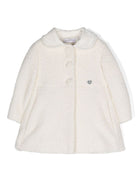 Cappotto per neonata Monnalisa bianco svasato con targhetta logo - Rubino Kids