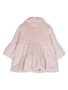 Cappotto per neonata Monnalisa rosa in finto shearling con fiocco - Rubino Kids