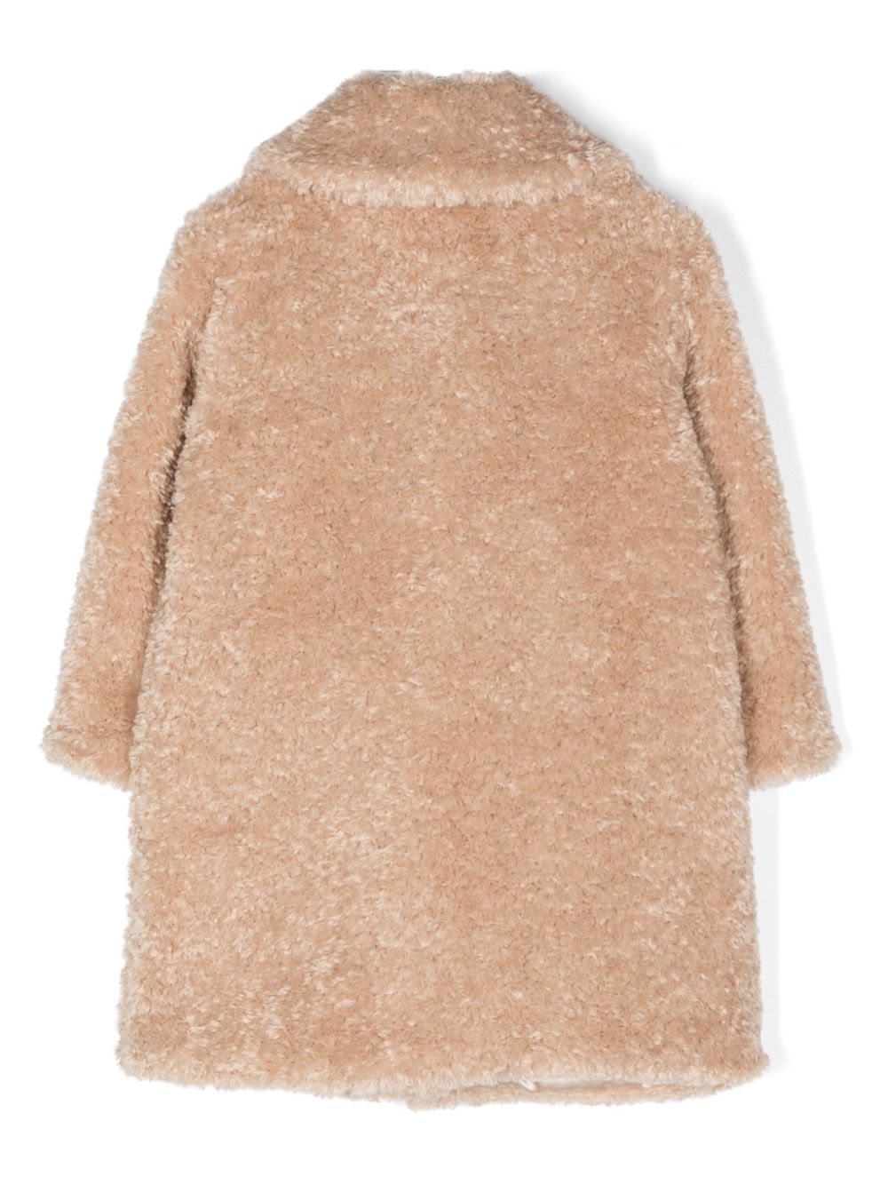 Cappotto Teddy per bambina Monnalisa beige modello monopetto in finta pelliccia - Rubino Kids