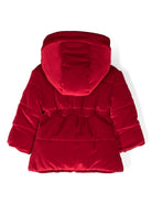 Cappotto trapuntato con cappuccio per neonata Monnalisa rosso con design imbottito - Rubino Kids