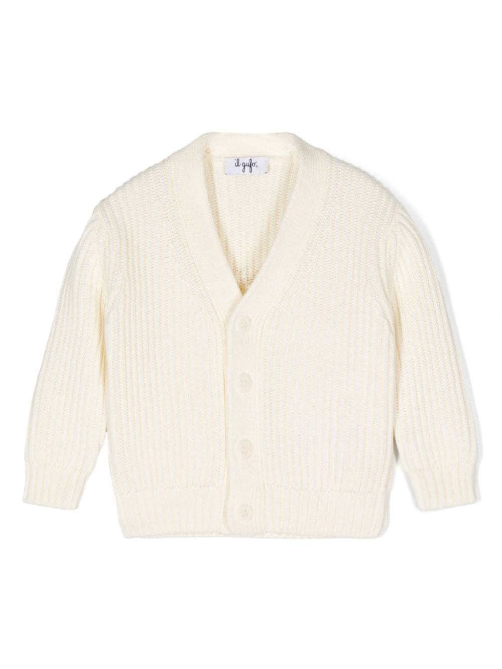 Cardigan a coste per neonato Il Gufo bianco con maniche lunghe - Rubino Kids