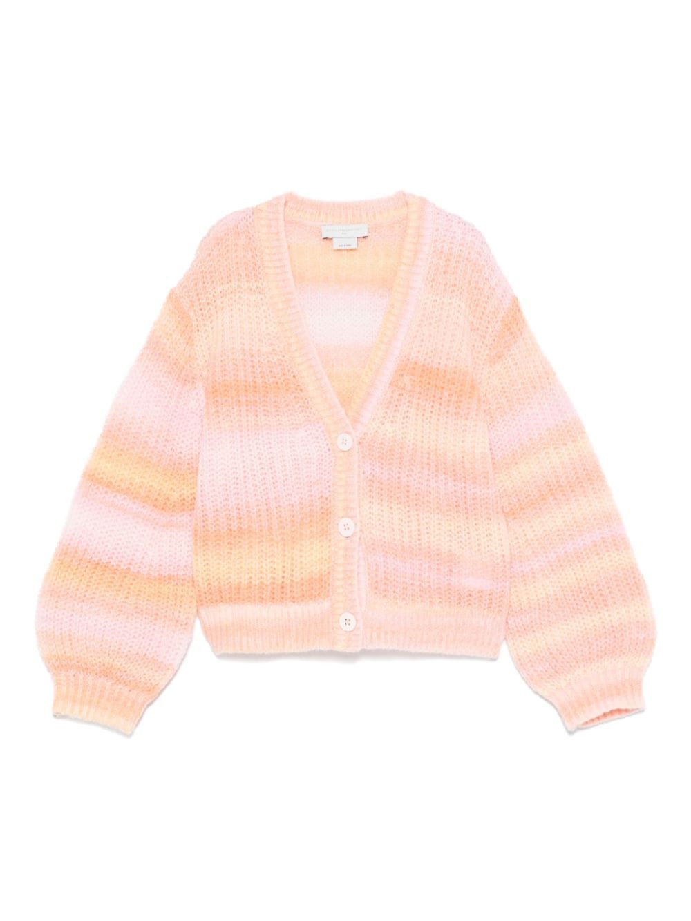 Cardigan a righe per bambina Stella McCartney Kids rosa con scollo a V - Rubino Kids