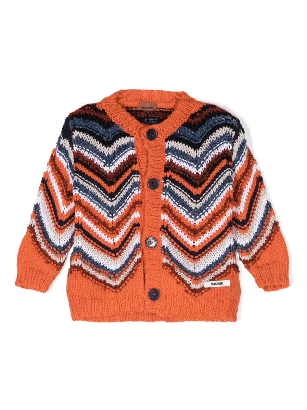 Cardigan arancione per neonato con motivo chevron Missoni Kids - Rubino Kids