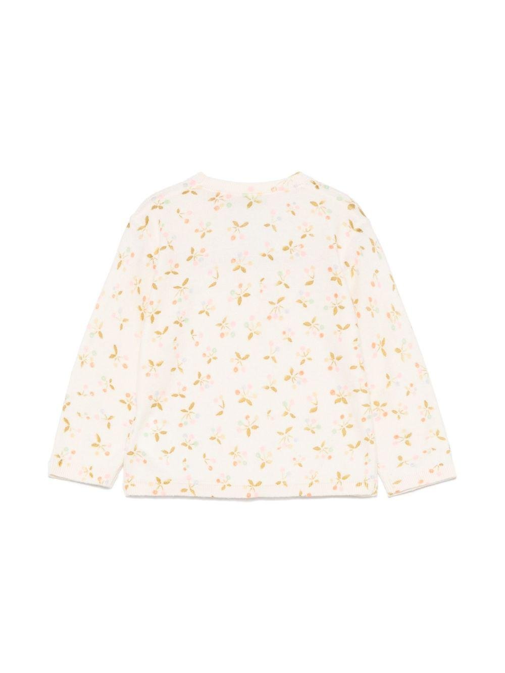 Cardigan Azia per neonata Bonpoint beige con scollo a V - Rubino Kids