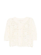 Cardigan Chai per neonata Louise Misha bianco con trama ricamata - Rubino Kids