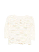 Cardigan Chai per neonata Louise Misha bianco con trama ricamata - Rubino Kids