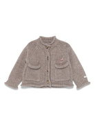 Cardigan chiaro per neonato Donsje grigio con collo finto - Rubino Kids