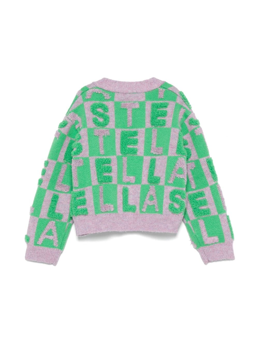 Cardigan con applicazione per bambina Stella McCartney Kids viola con dettagli 3D - Rubino Kids