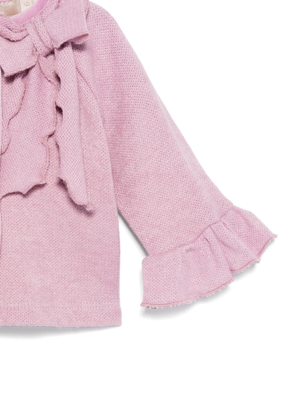 Cardigan con fiocco per neonata La Stupenderia rosa con girocollo - Rubino Kids