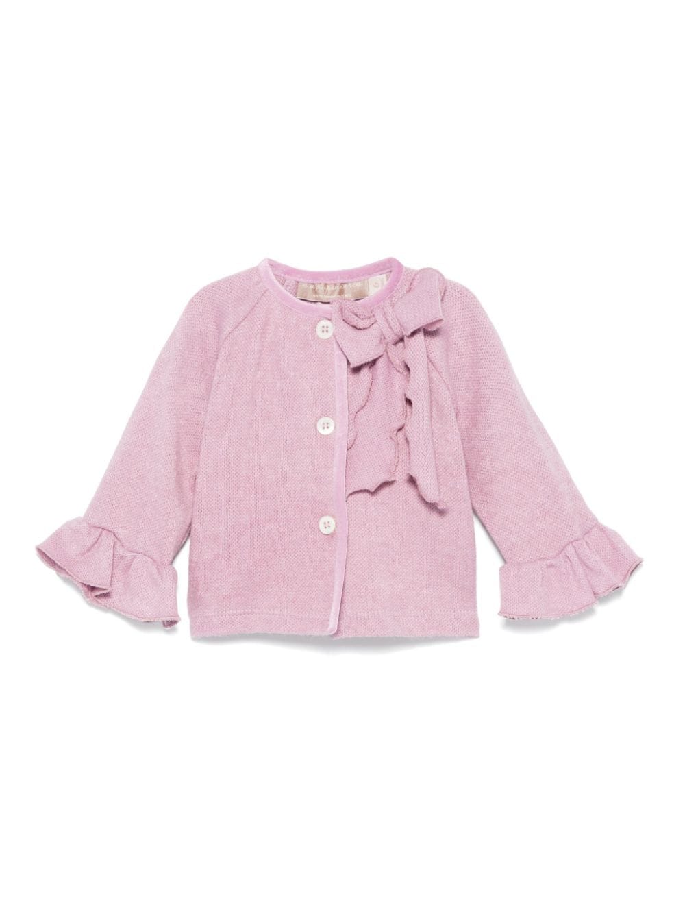 Cardigan con fiocco per neonata La Stupenderia rosa con girocollo - Rubino Kids