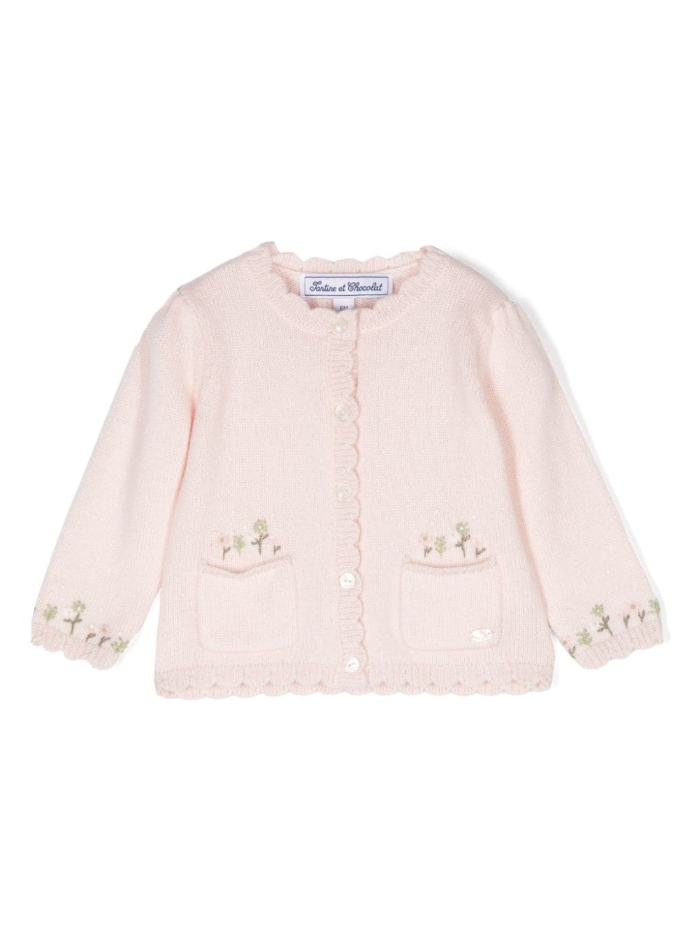 Cardigan con ricamo a fiori - Rubino Kids