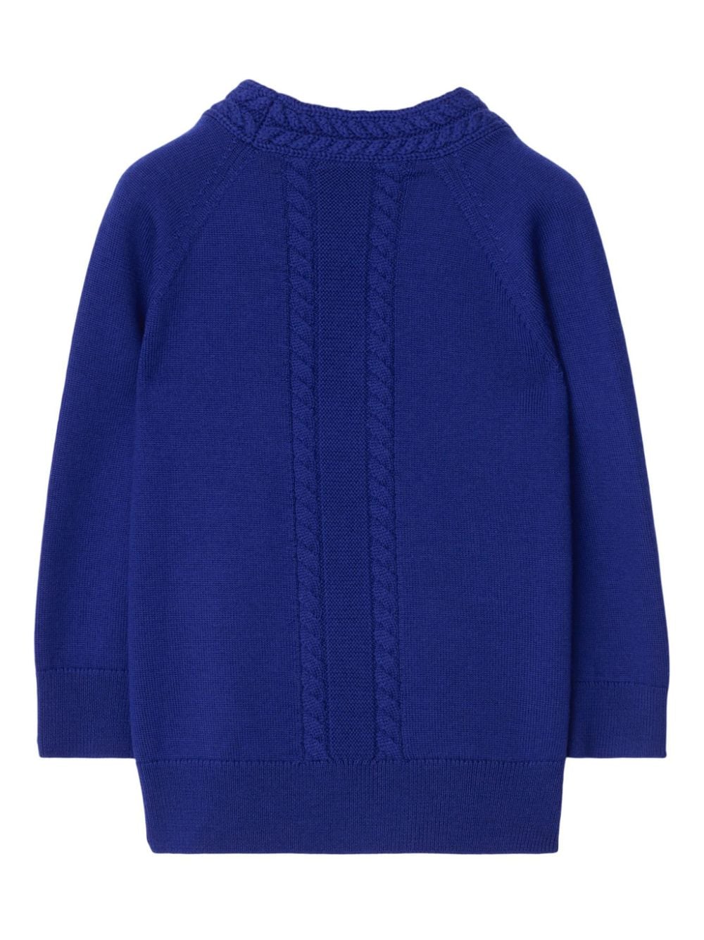 Cardigan con ricamo EKD per neonato Burberry Kids blu con scollo a V - Rubino Kids