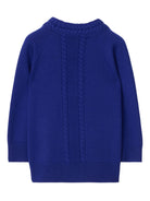 Cardigan con ricamo EKD per neonato Burberry Kids blu con scollo a V - Rubino Kids