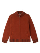 Cardigan con zip per bambino Bonpoint rosso con collo alto - Rubino Kids