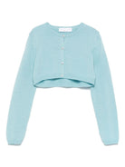 Cardigan crop per bambina Colorichiari azzurro con design lavorato a maglia - Rubino Kids