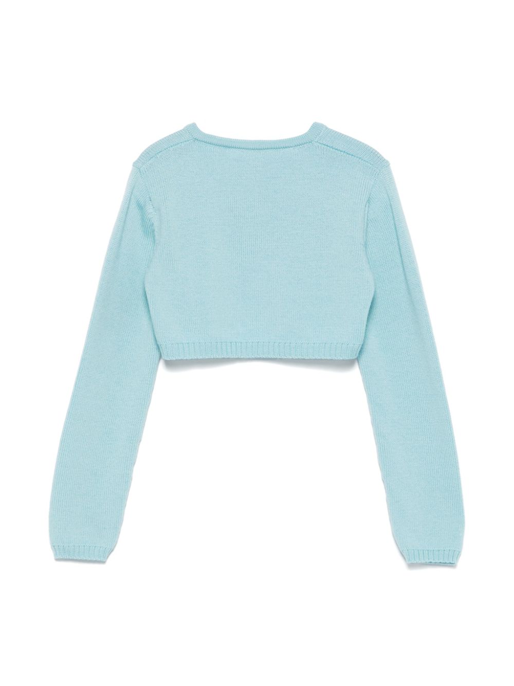 Cardigan crop per bambina Colorichiari azzurro con design lavorato a maglia - Rubino Kids