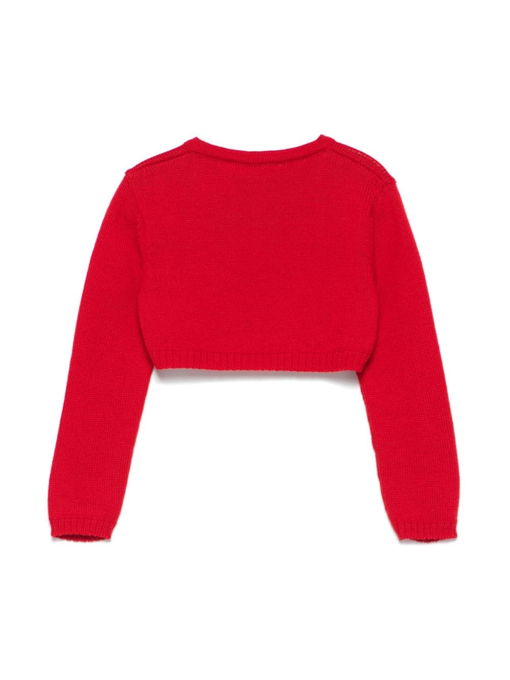 Cardigan crop per neonata Colorichiari rosso con design lavorato a maglia - Rubino Kids